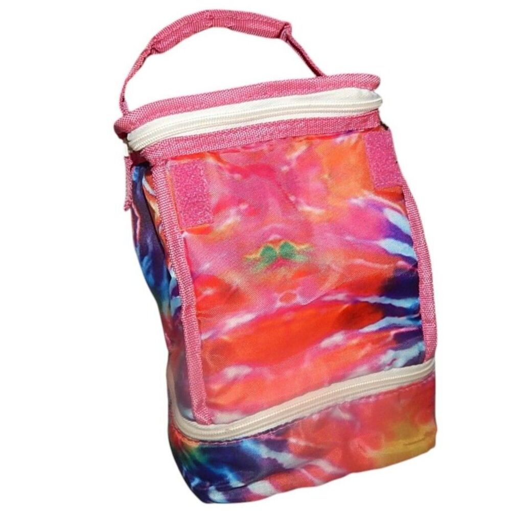 ARCTIC ZONE dual double compartment pink tie dye soft shell lunchbox bag